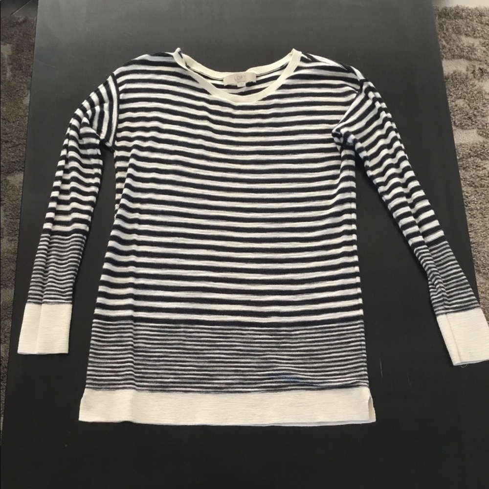 Loft, stripped navy and ivory weather